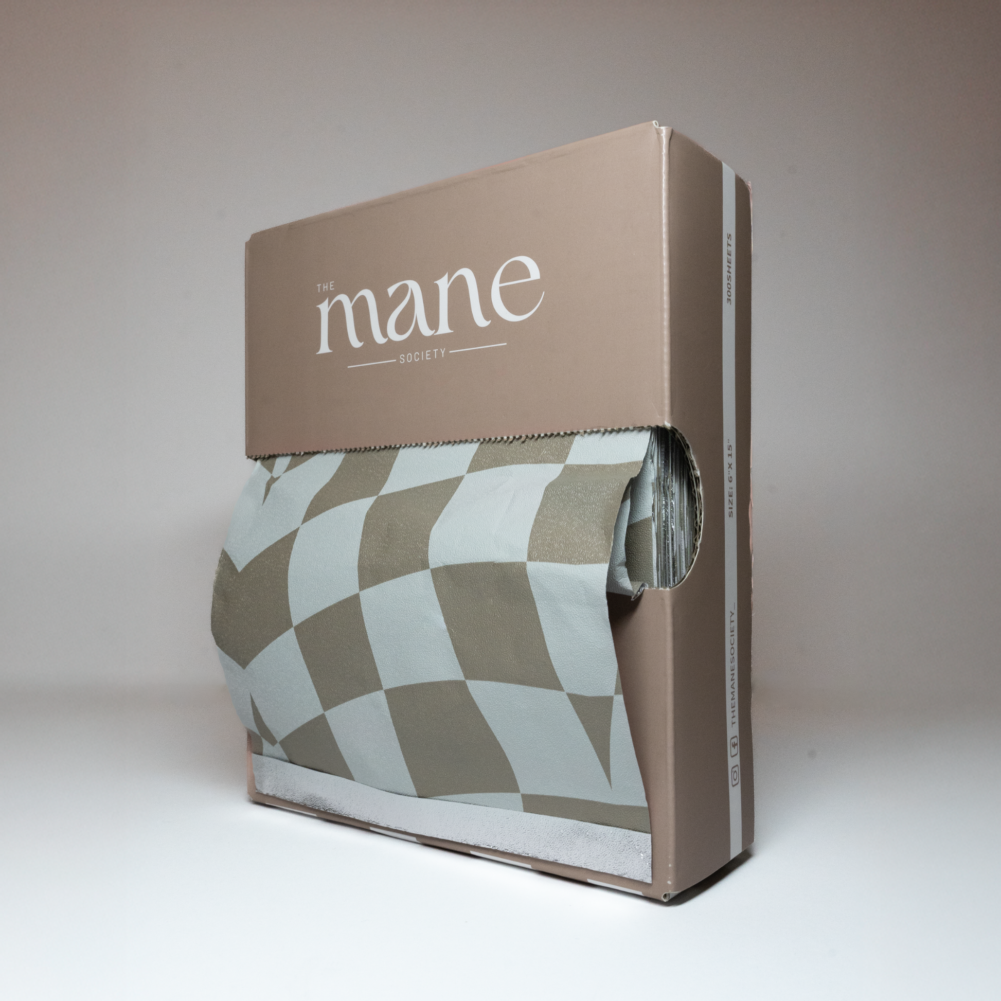 Pop-Up Hairdressing Foil – Cocoa Check (6x15”, 300 Sheets)