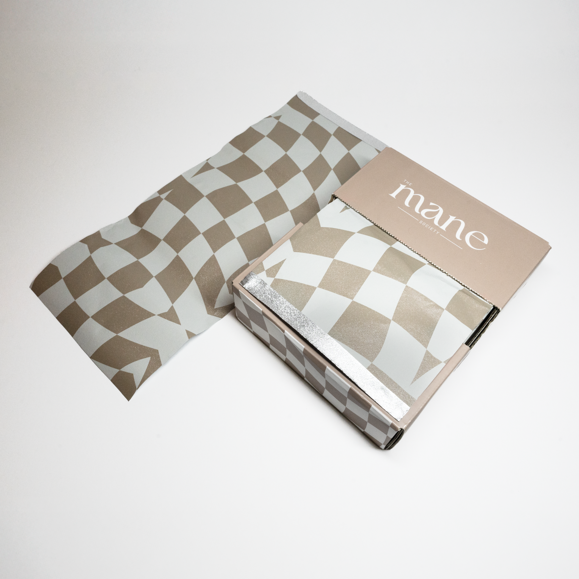 Pop-Up Hairdressing Foil – Cocoa Check (6x15”, 300 Sheets)
