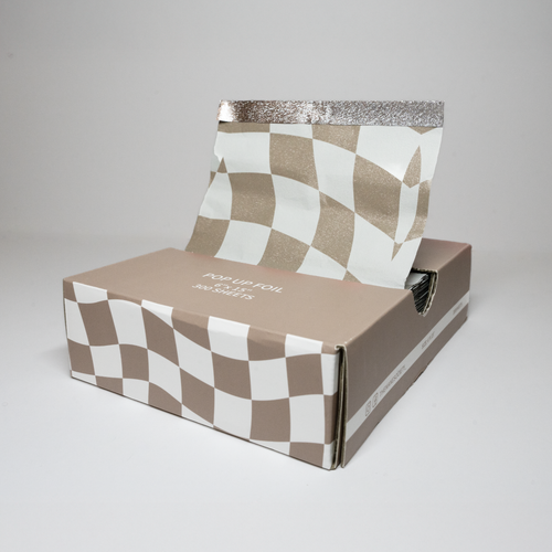 Pop-Up Hairdressing Foil – Cocoa Check (6x15”, 300 Sheets)