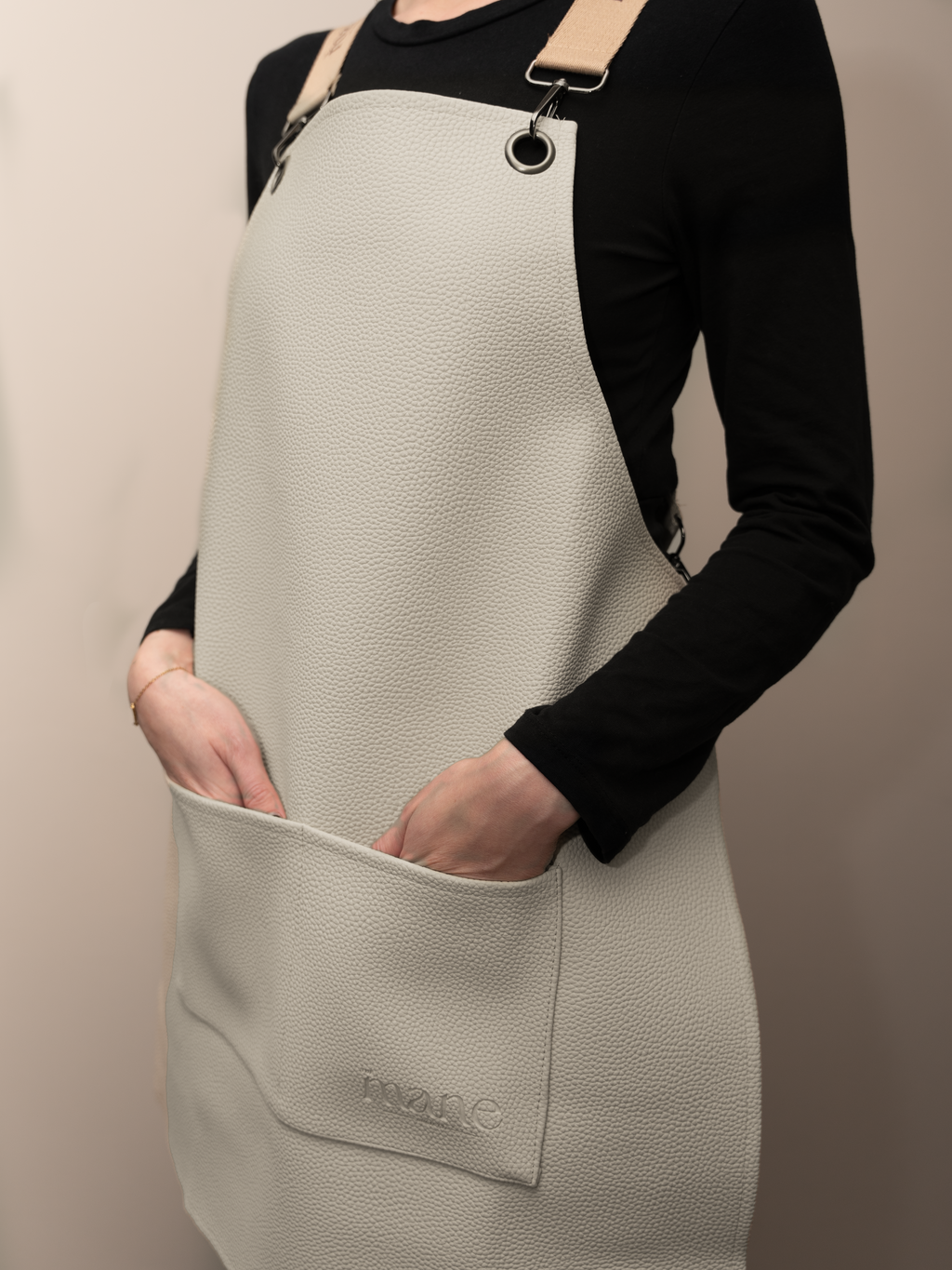PU Faux Leather Apron - Stone